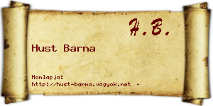 Hust Barna névjegykártya